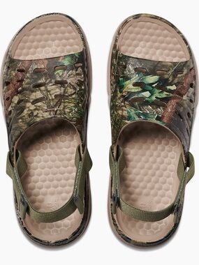 Joybees Men's Camouflage Slide Beach Sandals Adjustable Back Strap Size 8 NWT
